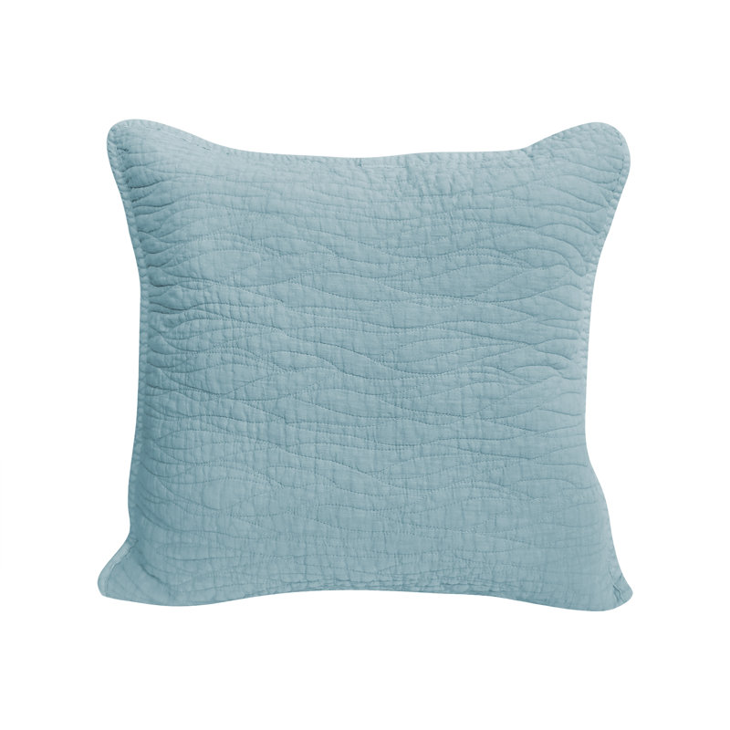 Housse et insert de coussin carré en coton Carson, Bleu