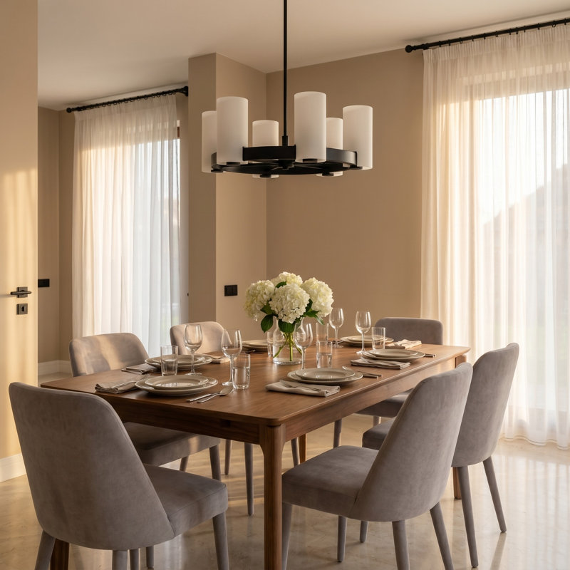 Rhode Large Chandelier, 8.5" H x 23.5" W x 23.5" D, Midnight Black