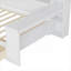 Lit de jour simple en bois multifonctionnel avec tiroirs de rangement intégrés, tablettes latérales et bureau d'étude, ton naturel-129462650
