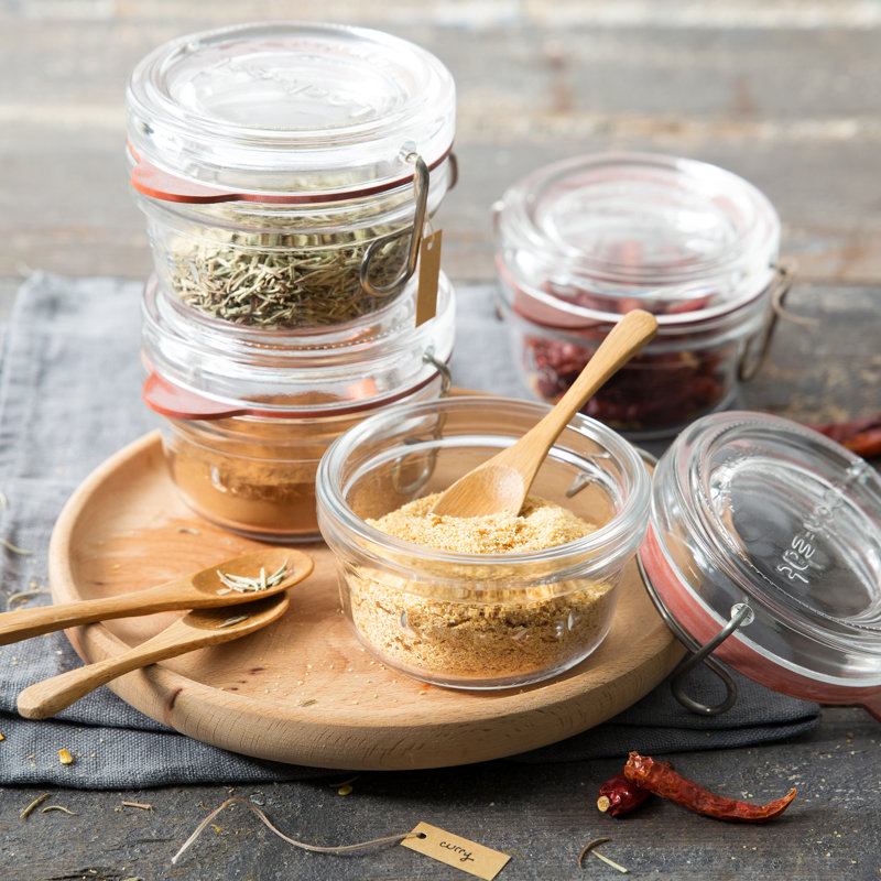 Lock-Eat Food Jar (Set of 6), 2.5" H x 3.4" W x 3.4" D