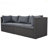 Outdoor Patio Rectangle Daybed With Retractable Canopy,  Wicker Furniture Sectional Seating With Washable Cushions, Backyard, Porch-2066813682