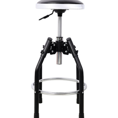 Tabouret de mécanicien réglable, pivotant sur 360 °, siège rembourré de 13,7 pouces, réglage hydraulique de la hauteur de 29 33,6 po, charge de 330 livres, repose-pieds, pivotant en acier noir