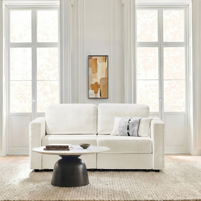 Canapé de rangement modulaire Jagger, H 35,5 po x l 65,5 po x P 34,25 po, 2, Beige