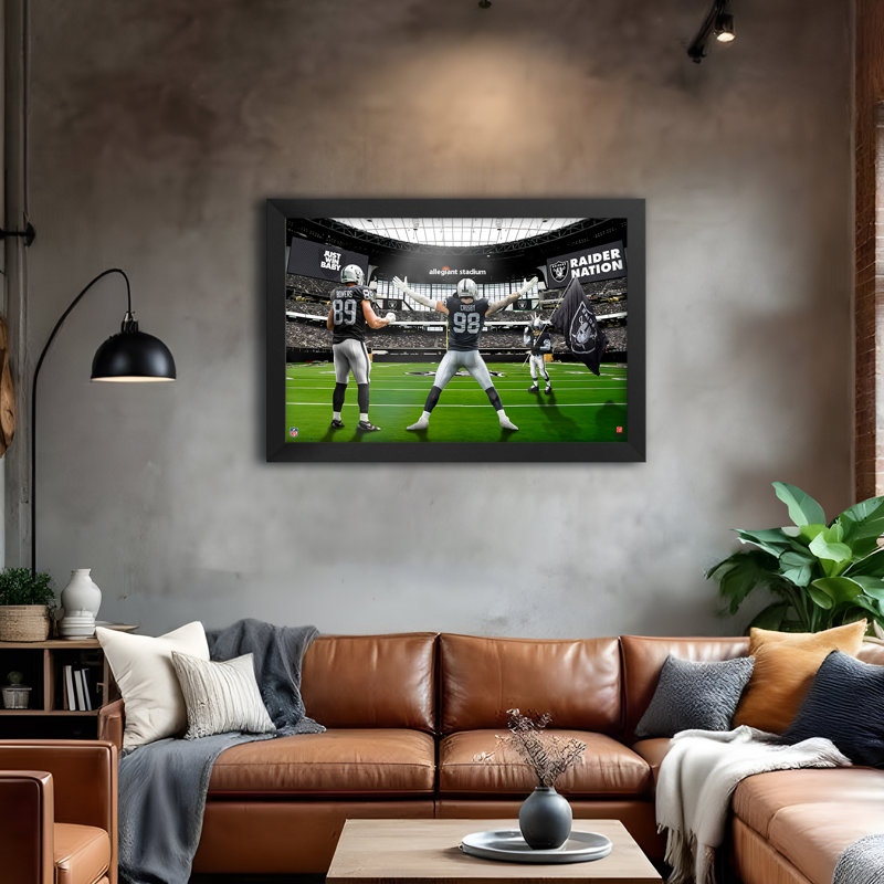 Impression encadrée 14" x 20" de l'équipe de la NFL des Las Vegas Raiders (2 joueurs)., Raiders de Las Vegas - NFL