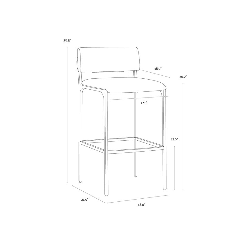 Mori Upholstered Stool with Metal Frame