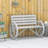 Rustic Wagon Wheel Patio Bench - 41", Gray, Weather Resistance, , 2 Seat, Solid Fir Wood Construction Outdoor 41" Wooden Design With Heavy-Duty