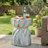 Alapaka 19.29"H Outdoor Magnesium Oxide Side Table with Sculptural Fluted Design-125098464