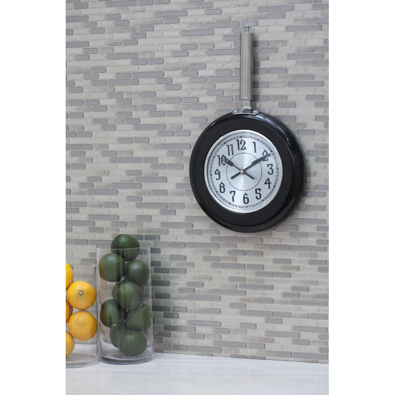 Horloge murale, Moyen, Noir argent