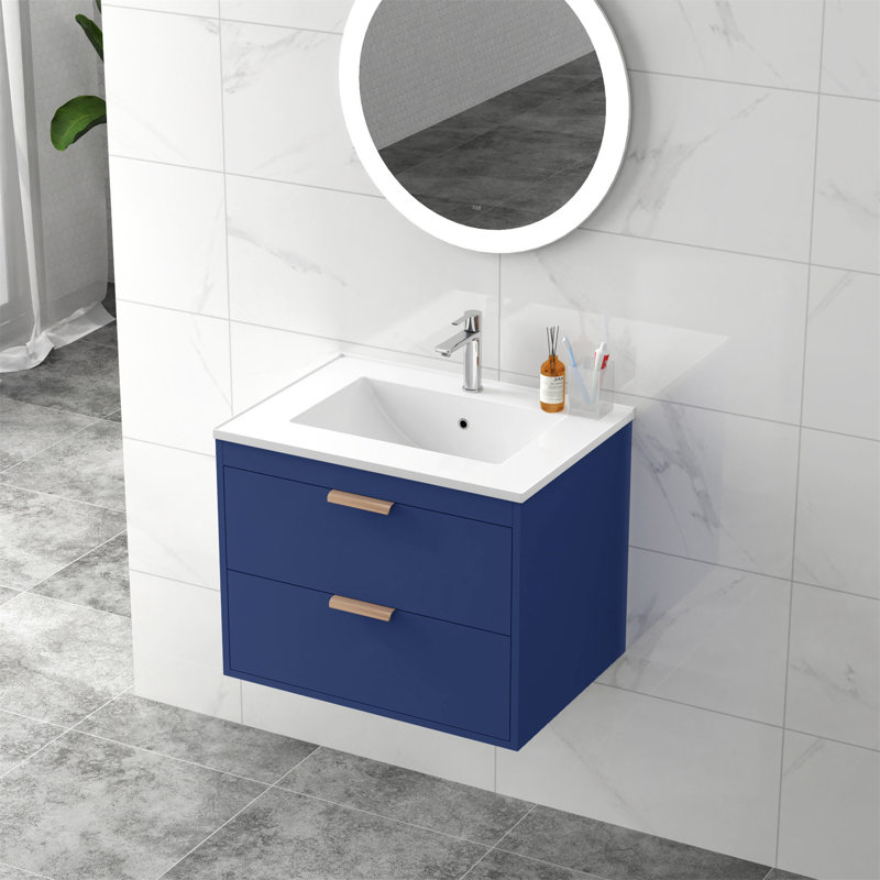 Kenneisha 24 " W Single Vanity Bathroom Vanity With Ceramic Top