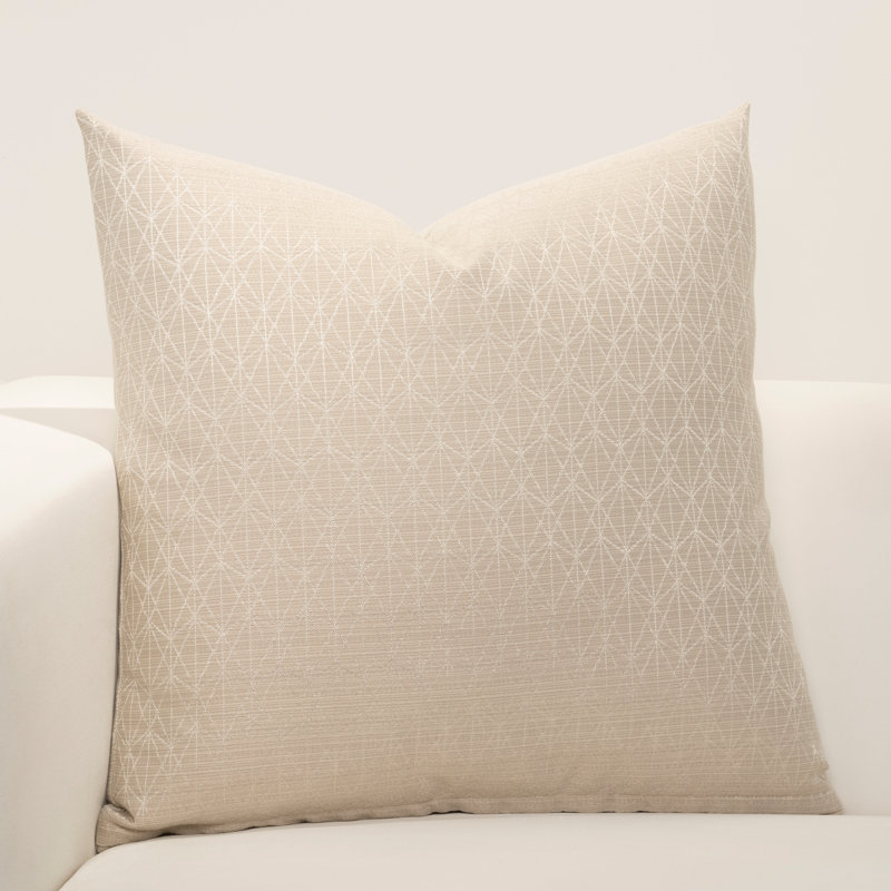 Star Attraction Metallic Geometric Throw Pillow, 20" x 20", Cream, Feather