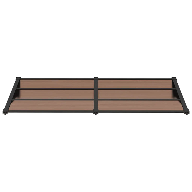 Dakota Fields 90cm D Polycarbonate Cover Retractable Door / Window Awning, 27.5cm H x 199cm W x 90cm D, Black/Brown