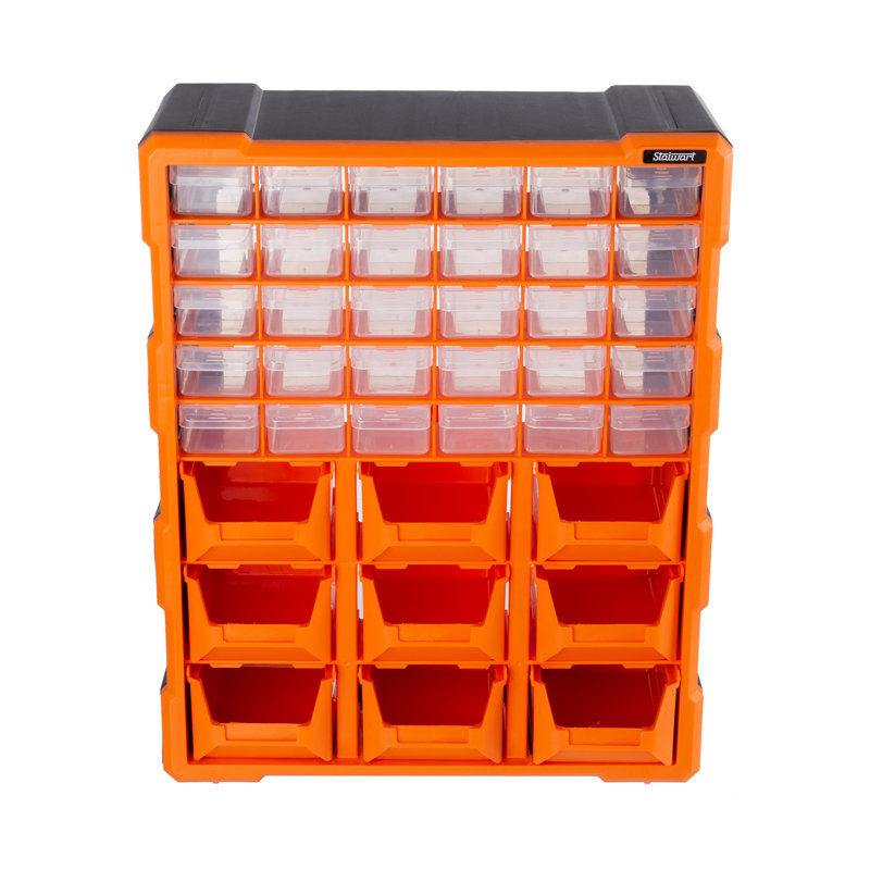 Stalwart Plastic Storage Drawers - 39-Drawer Screw Organizer - Craft Cabinet for Storing Hardware, Beads, or Toys - Garage Organization