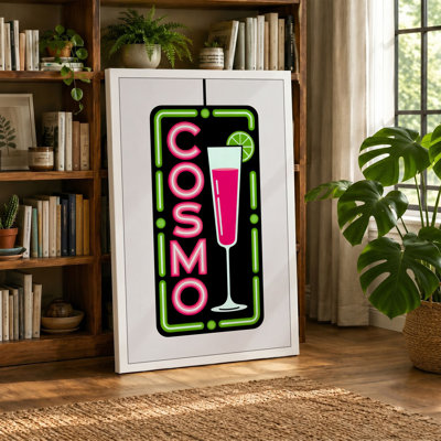 Cosmo Neon Sign Retro - Wrapped Canvas