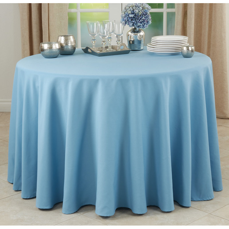 Grace Polyester Round Tablecloth, 72" L x 72" W, Aqua