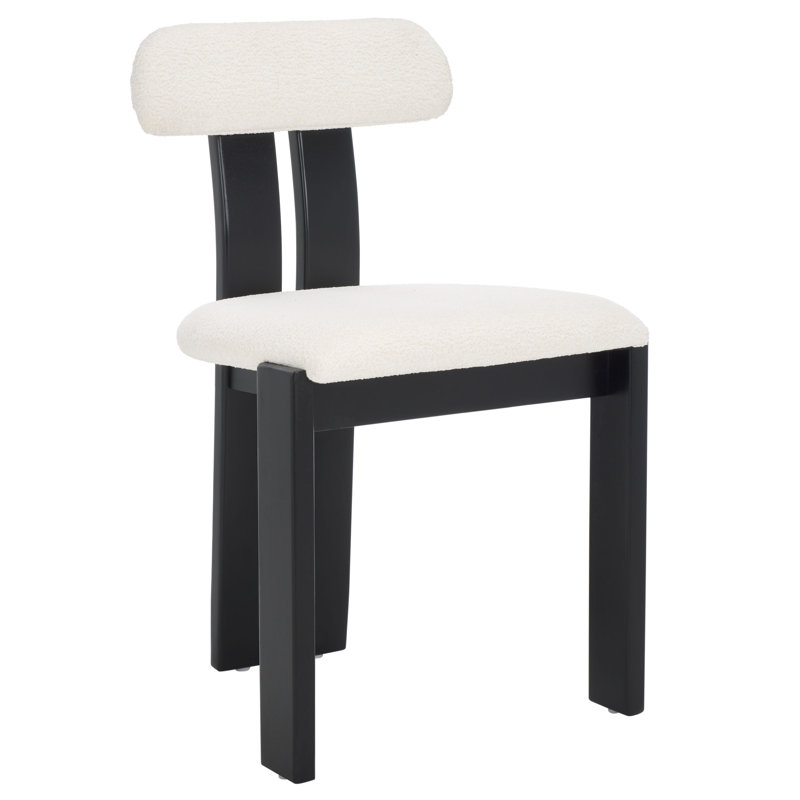 Cayde Boucle Dining Chair, Black, Cream