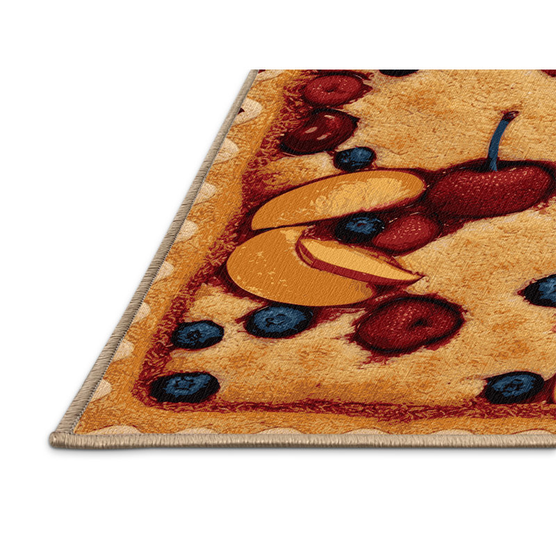  Tapis lavable avec fruits et desserts, Carré 3 pi