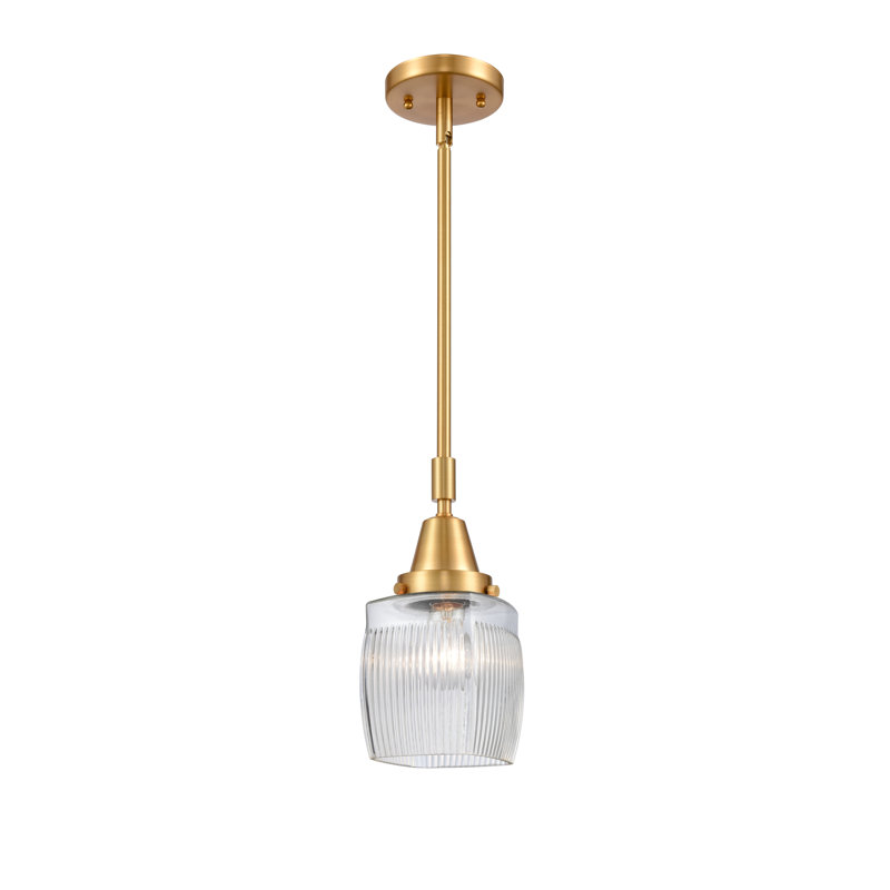 Luminaire suspendu rectangulaire simple à 1 lumière Mireya, Ampoule non incluse, Or satiné