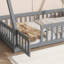 Lit simple en forme de tente, lit tipi avec garde-corps, lattes et porte-1838118700