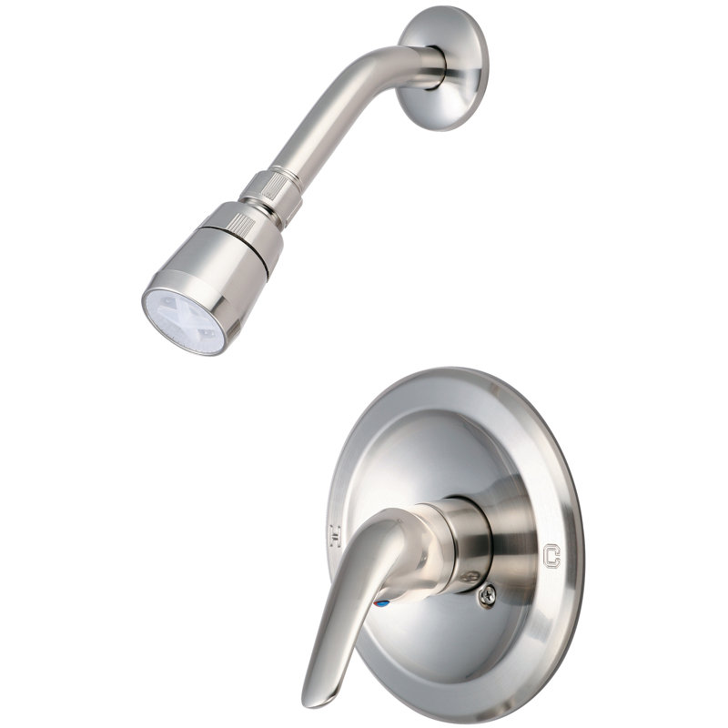 Robinet de douche à poignée levier simple avec soupape, Nickel brossé en dépôt physique en phase vapeur