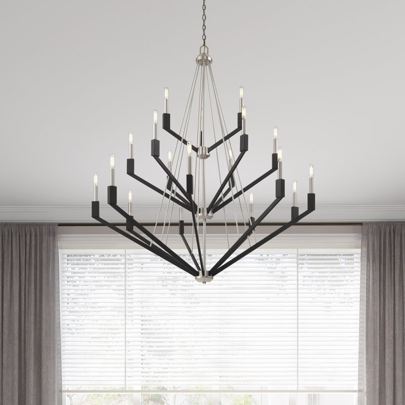 Avangaline 18 - Light Dimmable Tiered Chandelier, Brushed Nickel