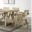 Ensemble de salle à manger contemporain en placage de chêne 7 pièces avec accoudoirs rembourrés en polyester 6 pièces 1 table