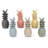 Set Of 6 Assorted Colours Small Pineapple Figurine