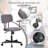 23'' Lamb Wool Armrest Task Chair - Adjustable Swivel with Tufted Back-194758911-194758905