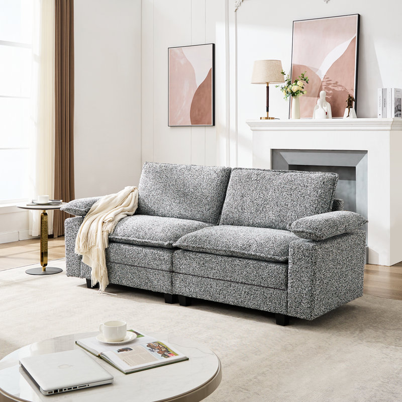 84” Upholstered Cloud Sofa, Gray