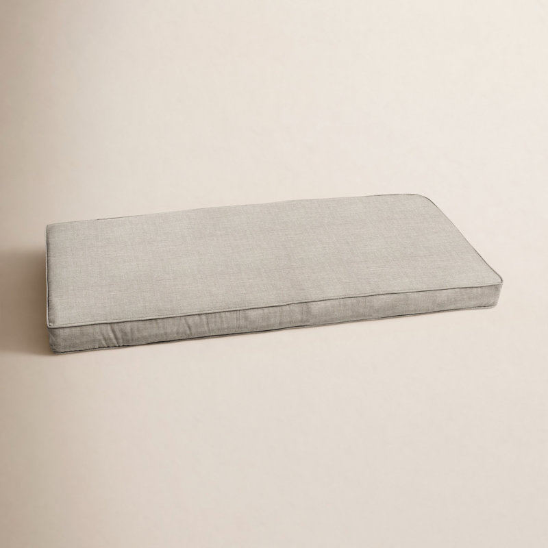 Doss Indoor/Outdoor Sunbrella Bench Cushion, 57" W  x 17" D, Cast Silver Sunbrella® Plainweave