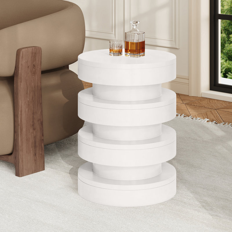 Table d'appoint Adison Elegant Patio, Blanc