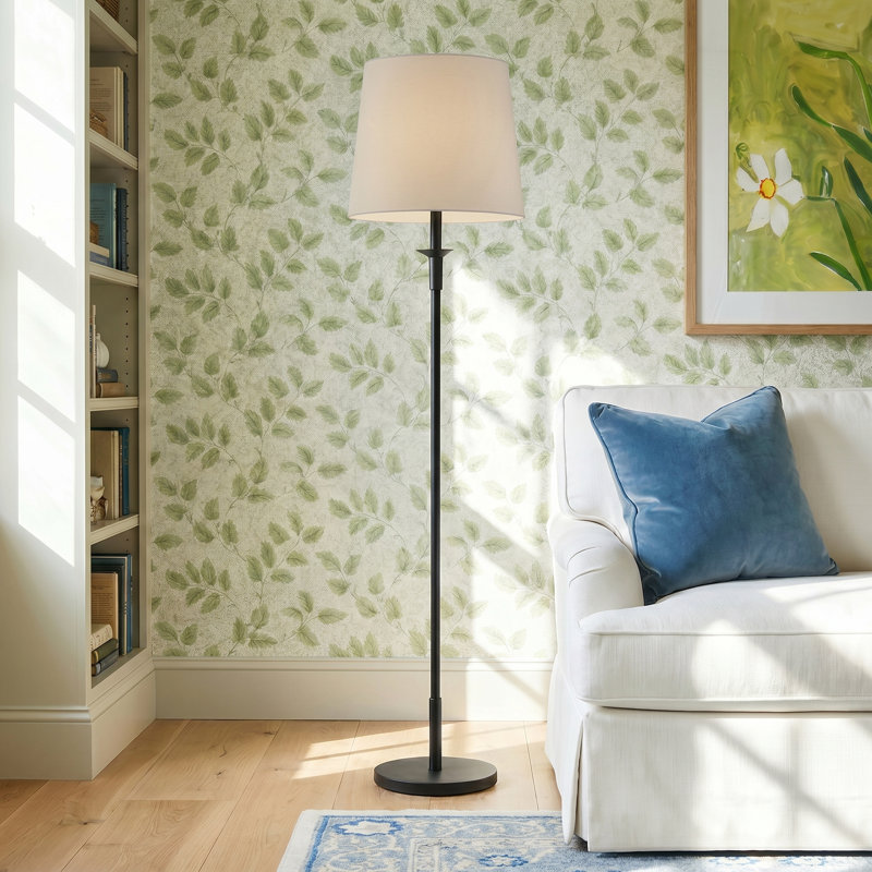 Charter Dimmable Traditional Bowl Floor Lamp, Black