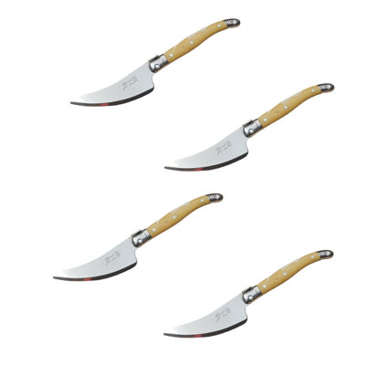 Set of 4 Laguiole Pronged Knife, Pale Horn