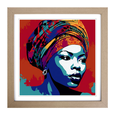 African Woman Pop Art - Framed Print