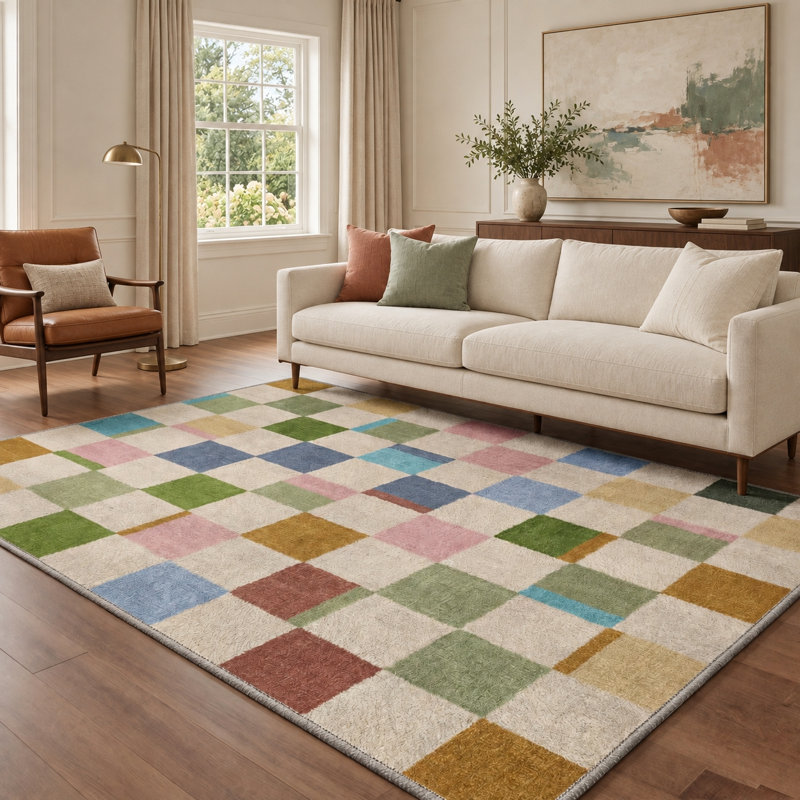 Tapis lavable à la machine Modern, Rectangle 5 pi x 7 pi