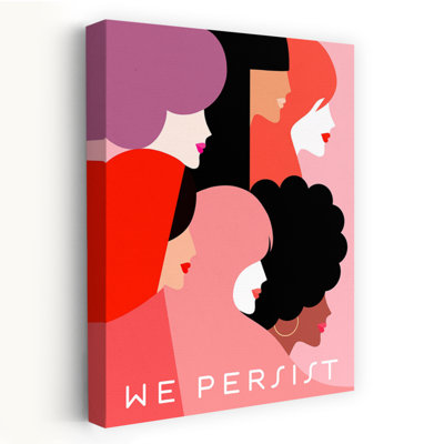 «Diverse Women Persist», impression d'art moderne minimaliste audacieux