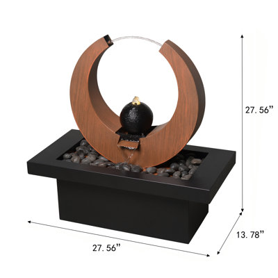 Handcrafted Metal Sculptural Fountain with Lights