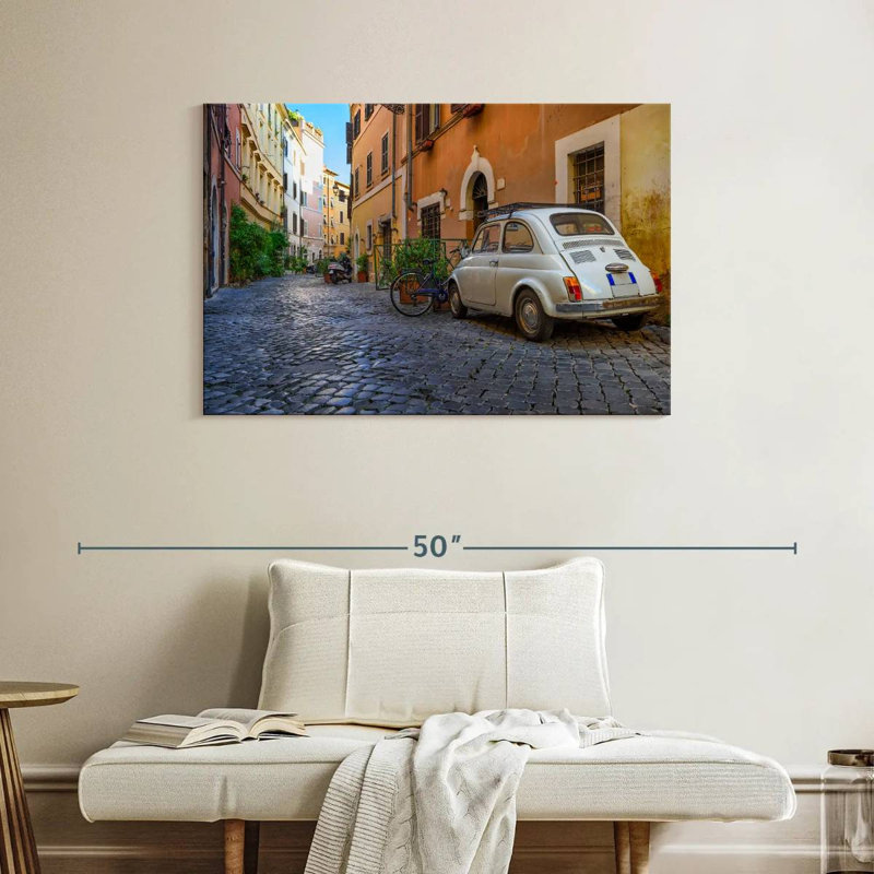 Rue pavée Sireci à Rome, H 26 po x l 39 po