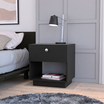Table de chevet 1 tiroir, tablette de rangement