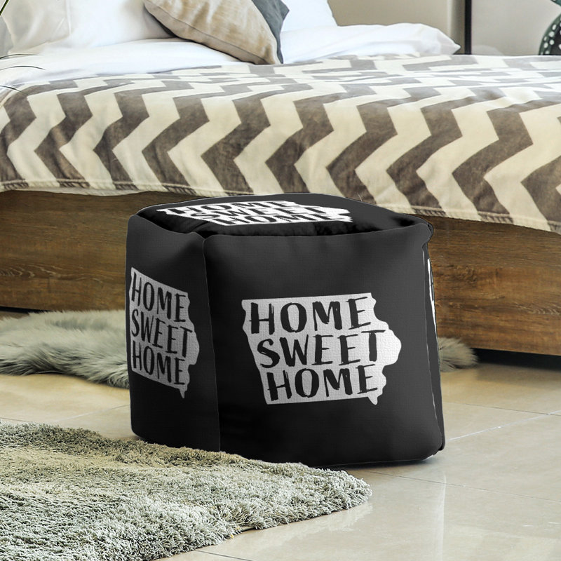 Repose-pieds à cubes iowa the home, Noir