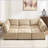 Sectional Sofa, 6-Seat Modular U/L-Shaped Couch with Reversible Chaise for Living Room | Khaki | Corduroy-2020075901