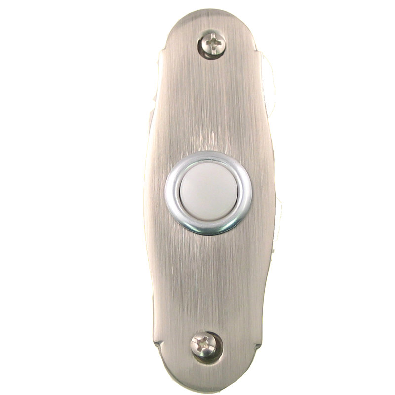 Bouton poussoir porte-cloche, Nickel satiné