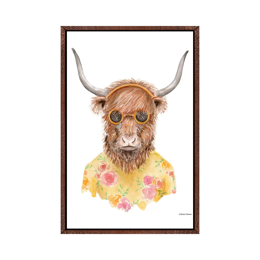 Yak In Yellow von Rachel Nieman - Galerie-verpackte Leinwand Giclée auf Leinwand