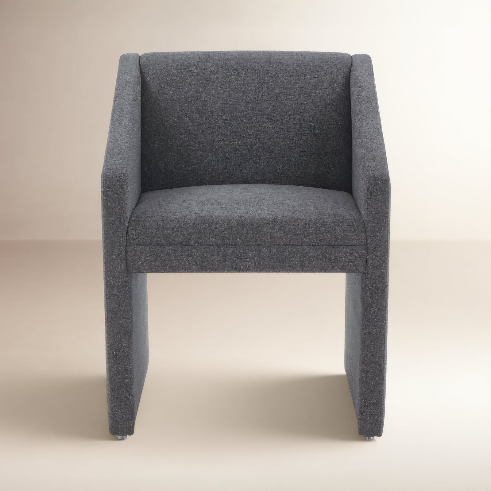 Dimeo Linen Armchair, Dark Gray Linen