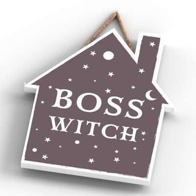Boss Witch Wooden House Plaque