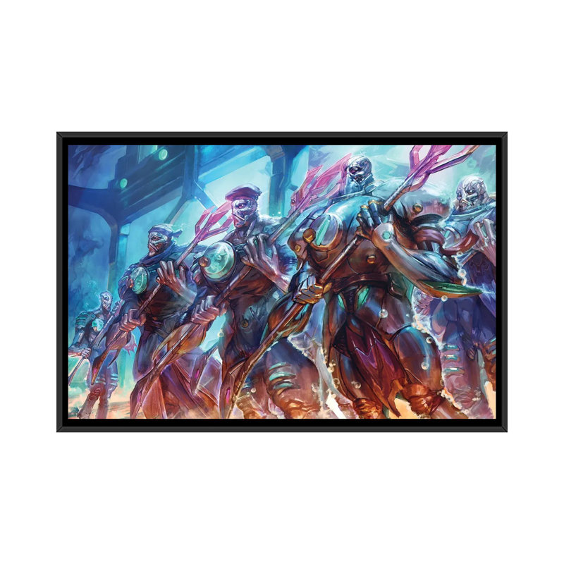 Kalo Bloomguard formation - impression d'art mural - toile encadrée, H 32 po x l 48 po, Noir