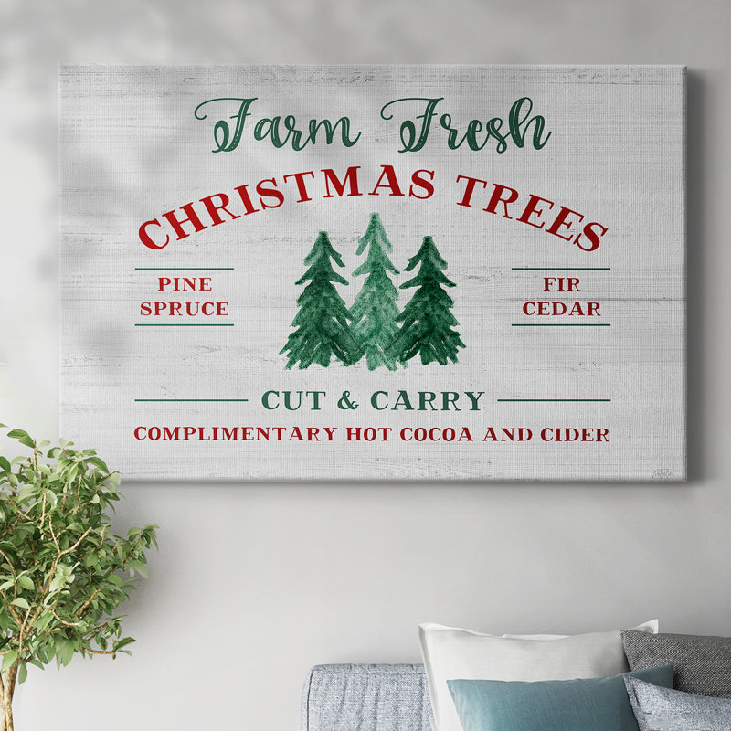 «Farm Fresh Christmas Trees», toile tendue avec châssis, H 12 po x l 18 po