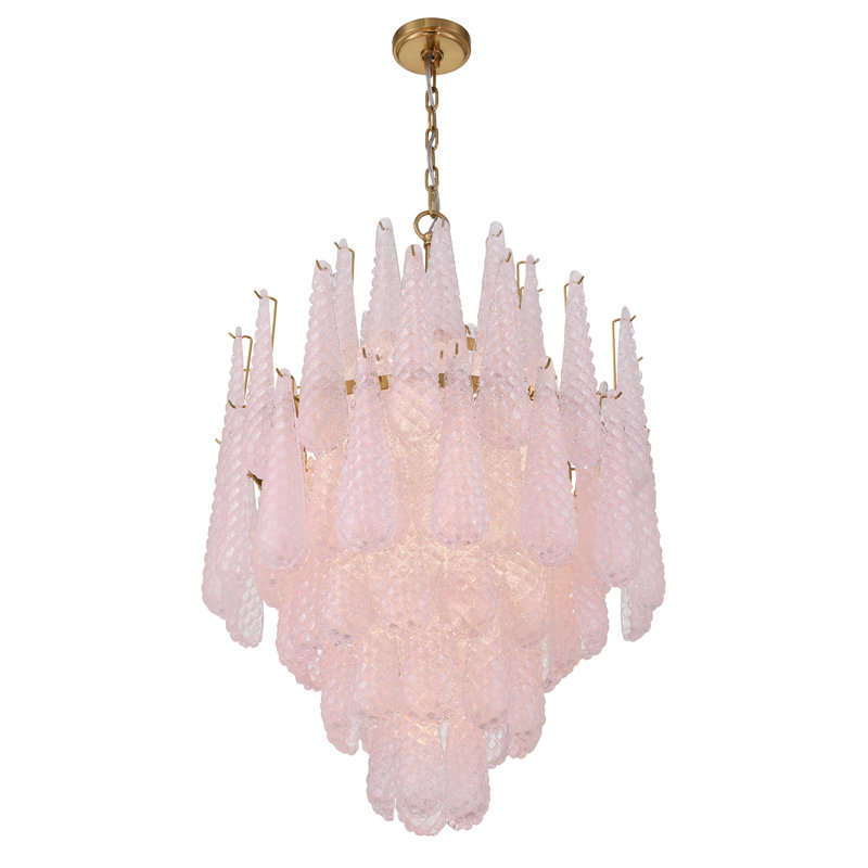 Michailo 16 Light Aged Brass Chandelier, Blush