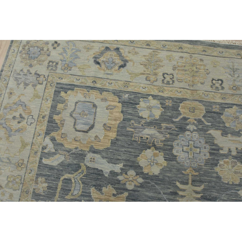 Tapis oriental moderne en laine noué à la main 8 pi 11 po x 12 pi 2 po Anatolia
