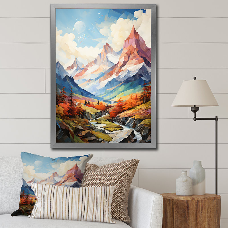 Montagnes Batasi, Cadre photo argenté, H 40 po x l 30 po x P 1,5 po