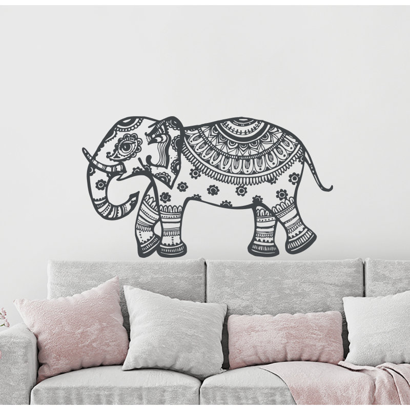 Décalcomanie murale murale éléphant, Noir